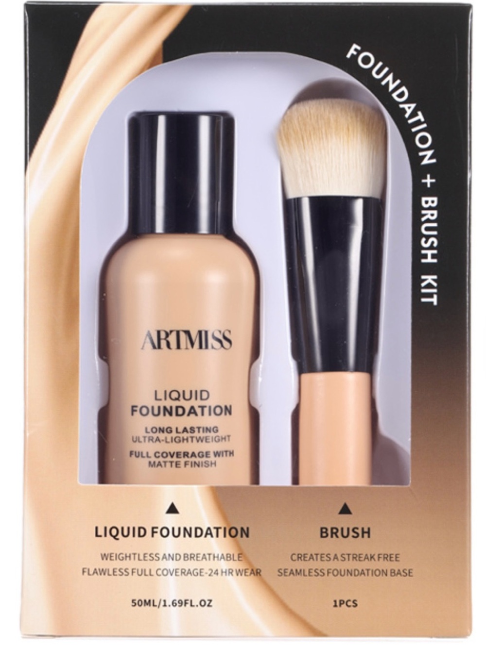 Artmiss Shade 2 Liquid Foundation & Brush Kit